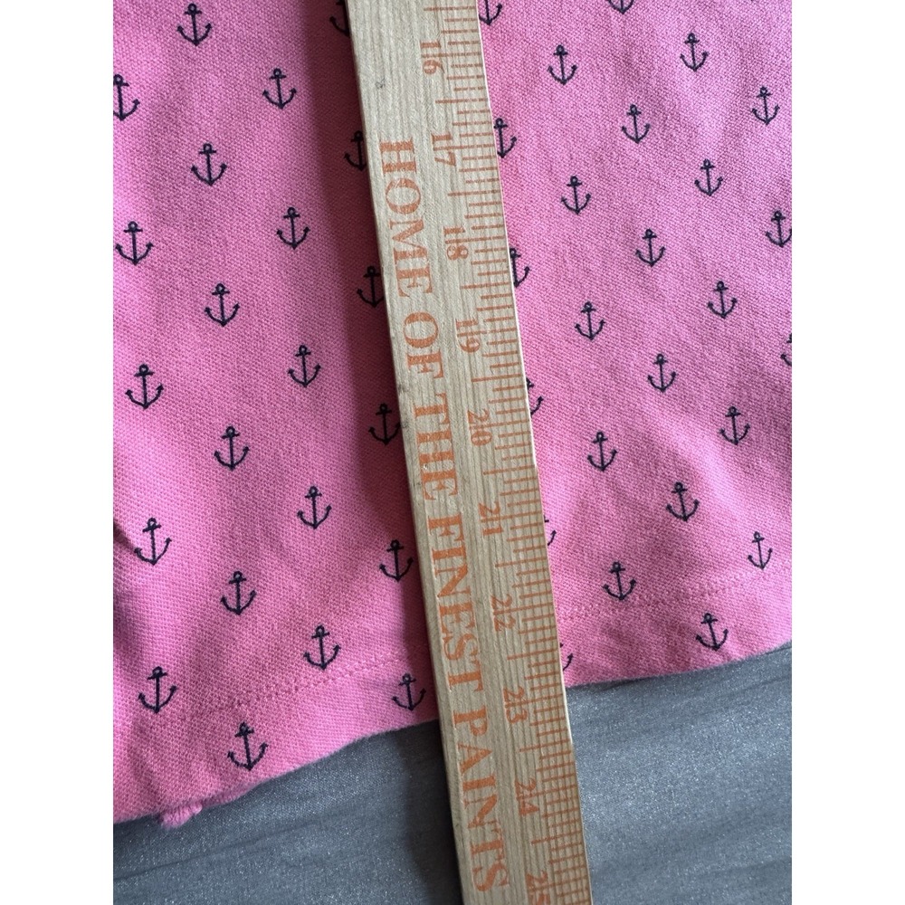 Lands' End Pink Anchor Polo Shirt Womens M Nautical Coastal Preppy Short Sleeve - Picture 7 of 7